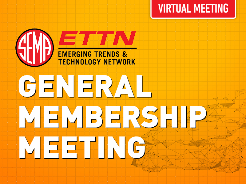 General Membership meeting graphic with ETTN Logo and watermarked car image in background