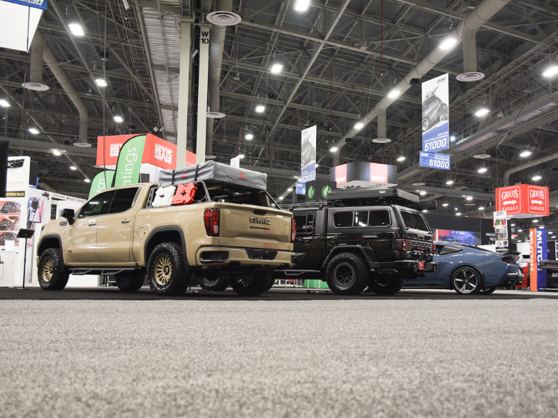 PRO Booth vehicles lined up on display