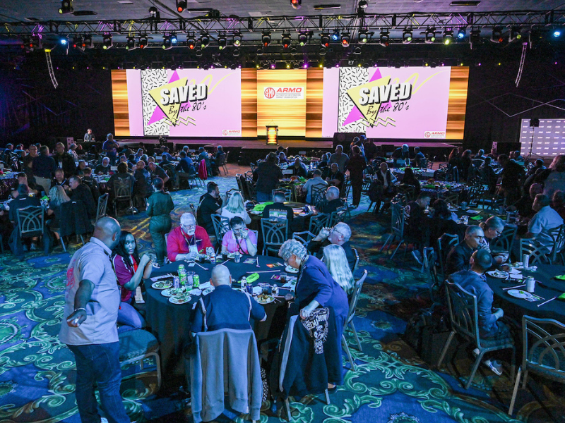 Folks enjoying dinner and the show at the SEMA Show Banquet