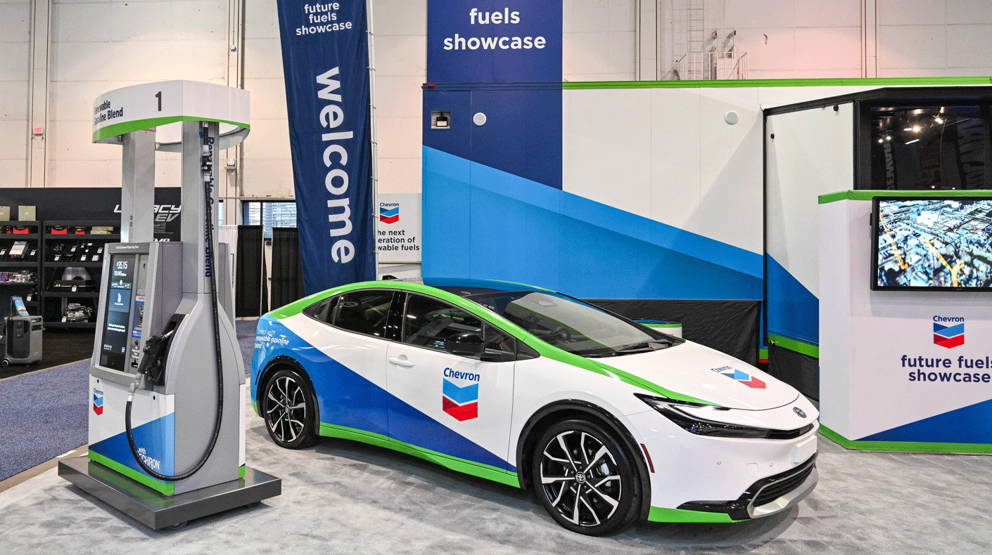 SEMA FutureTech Studio 2024 Chevron booth