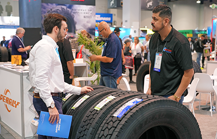 SEMA Show exhibitor booth tires